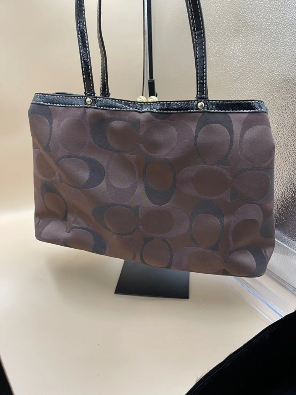 Coach Canvas Jacquard Tote with Kisslock Hottest Trend this year oh so good